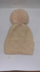 CABLE TURN UP ANGORA POM HAT AW23-RMD-91