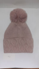 CABLE TURN UP ANGORA POM HAT AW23-RMD-91