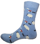 VERA TUCCI LUXURY MEN'S WOOL BLEND PATTERNED SOCKS RMD2403-26-03 SHEEP - BLUE