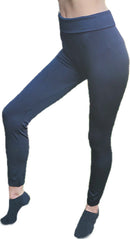 Ladies Thermal Plush Lined Vera Tucci Stretch Fit Leggings In Navy Or Black - 5 sizes, Navy or Black - RMD2403-18