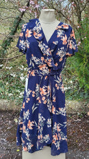 DR462 BLACK TENKI LIGHTWEIGHT SPOTS PRINT SUMMER DRESS IN SIZES UK 8-18