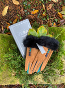 Gloves Felicity Faux Suede Fur Trim Gloves - G08 - Vera Tucci OriginalsAccessories S/m / Tan