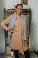 Poncho Julie Fluffy Knitted Gilet - Vera Tucci OriginalsScarves
