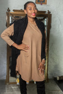 Poncho Julie Fluffy Knitted Gilet - Vera Tucci OriginalsScarves