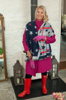 Scarves ABIGAIL STAR CHECK SCARF RMD2007002 - Vera Tucci OriginalsAccessories NAVY