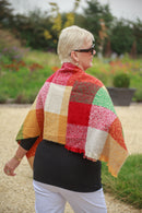 Scarves MARSALA - CHECK PATTERN WINTER PONCHO RMD202106-20 3 COLS - Vera Tucci OriginalsAccessories