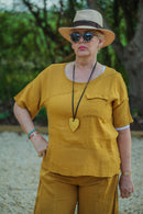 Linen KARINA - 3133 Light Weight Italian Linen Top - Vera Tucci OriginalsGianni Moda