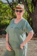 Linen KARINA - 3133 Light Weight Italian Linen Top - Vera Tucci OriginalsGianni Moda