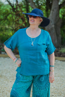 Linen KARINA - 3133 Light Weight Italian Linen Top - Vera Tucci OriginalsGianni Moda